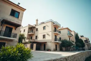 Historic Salamis ruins meet modern Famagusta apartments in this stunning Cyprus coastal view