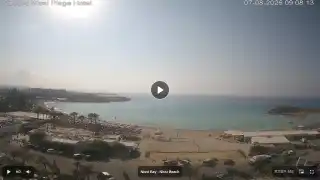 Thumbnail August 7, 2026 06:00 Ayia Napa Cyprus - Nissi Beach Panorama